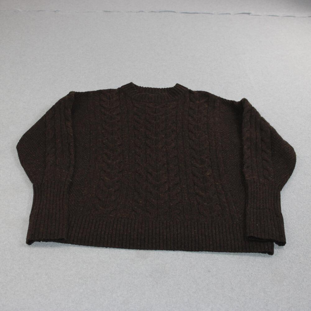 Banana Republic Wool Cashmere Sweater Men Large Brown Cable Knit Heritage Classi